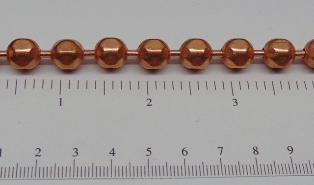 Bulk COPPER BALL CHAIN Statement Size 9.5mm Round + Faceted Bead 5 ft to 25 feet