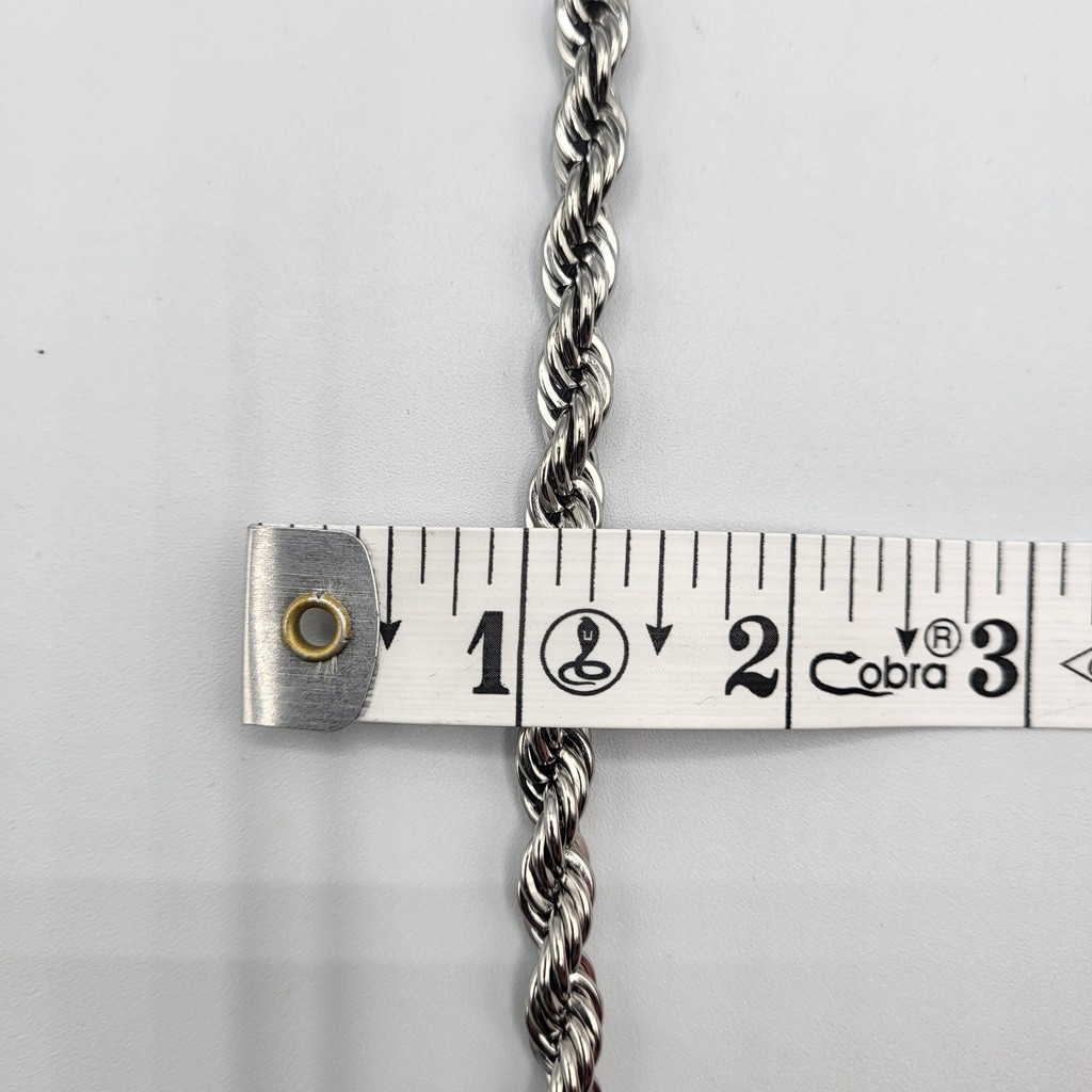 Men’s Stainless Steel Twisted Braided Rope Chain Necklace – 21″ – NWOT