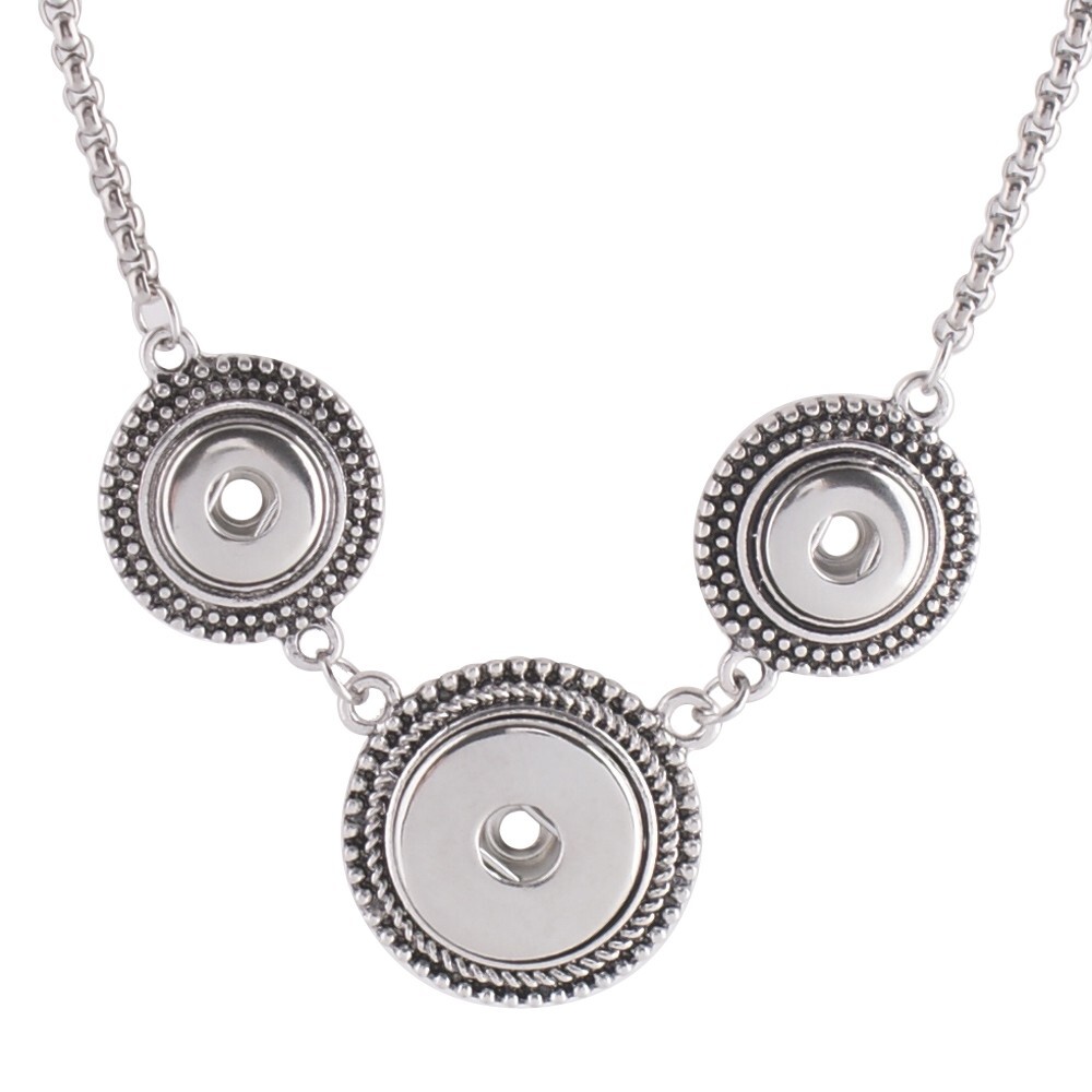 Snap Jewelry Necklace Triple 12mm (2) & 18-20mm Fits Ginger Style Charm 20″+2″