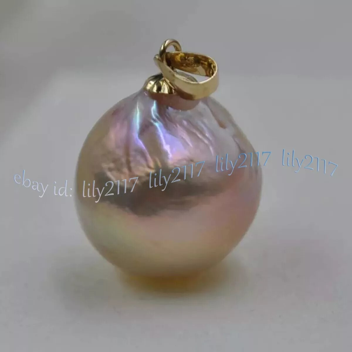 13-15mm Genuine Natural Rainbow Multicolor Baroque Keshi Pearl Pendant Necklace