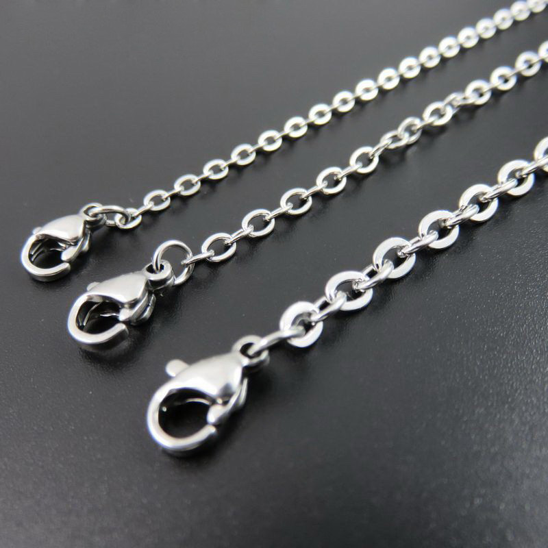 1.5-3.2mm 16″-32″ Wholesale In Bulk Stainless Steel Silver Oval Chain Necklace