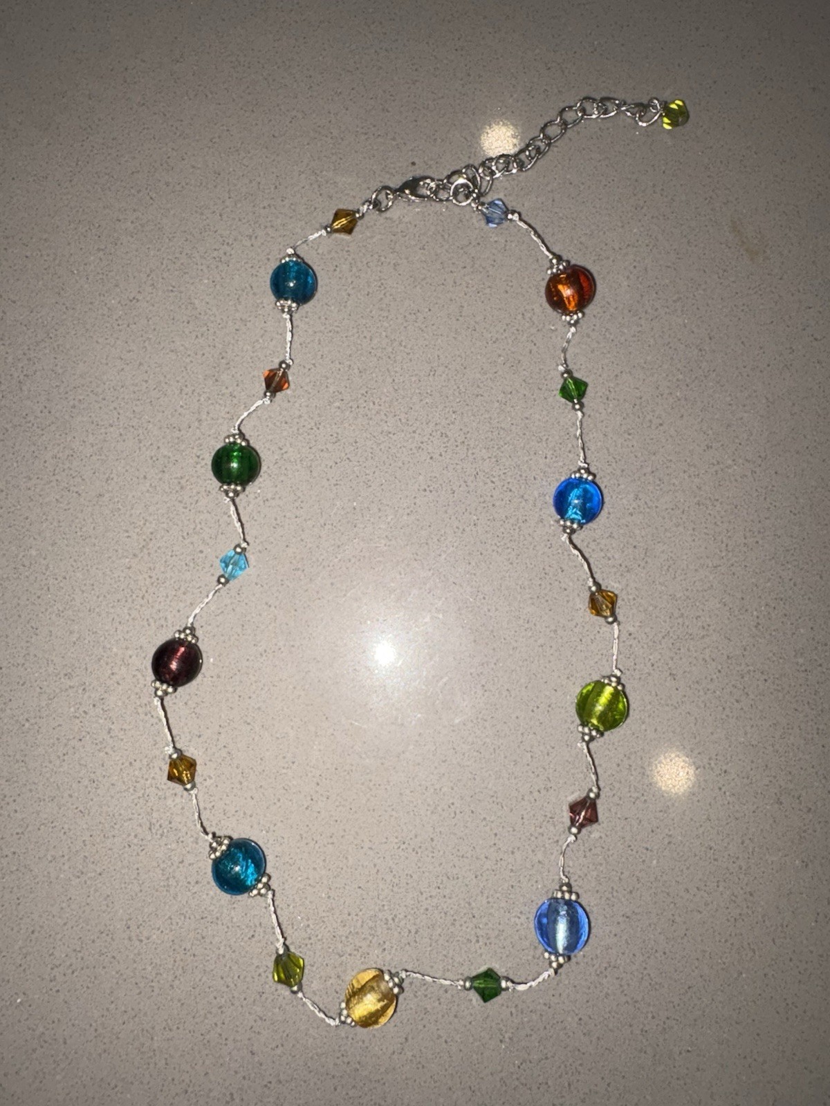 Premier Designs Multicolor Glass & Crystal Beaded Necklace Adjustable