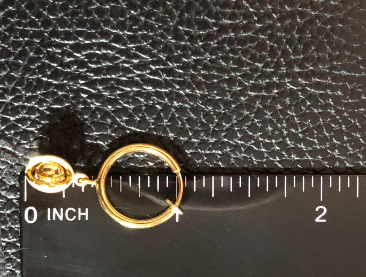 Gold Chunky Paperclip Link Toggle Necklace Talbots +3 Hoop Earrings LOT 8627