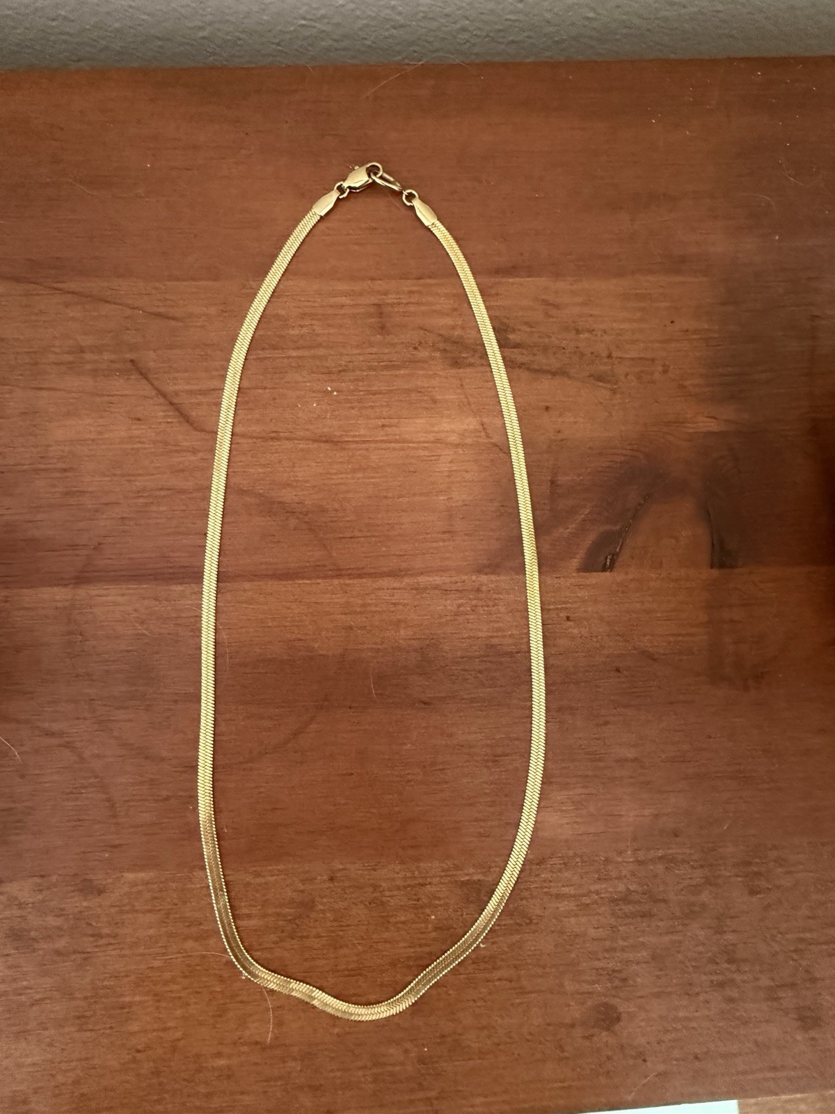 Ana Luisa Gold Plated Ina Necklace Herringbone Chain 16″