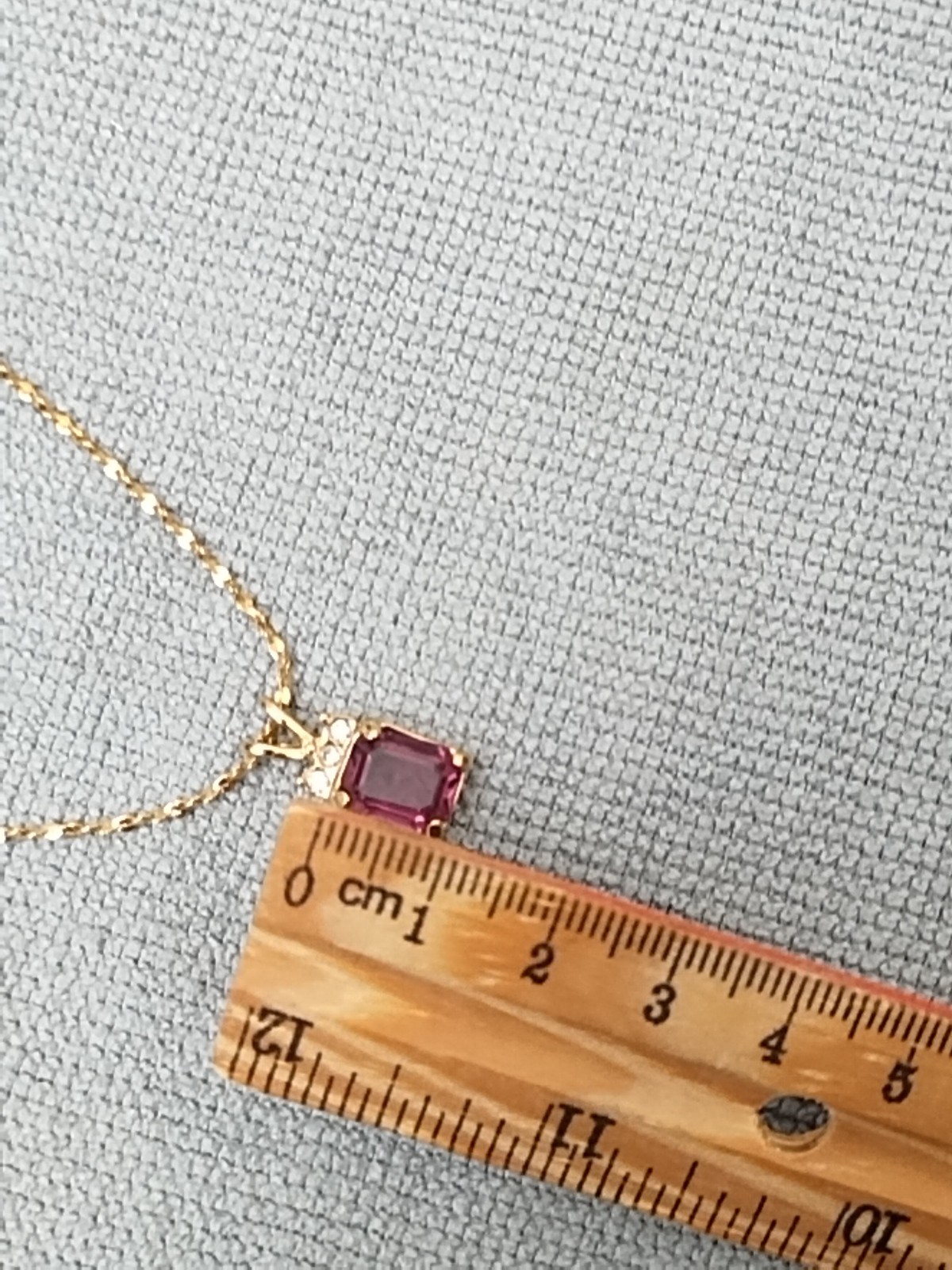 Custom Ladies Necklace With Purple And Colorless Stones Pendant
