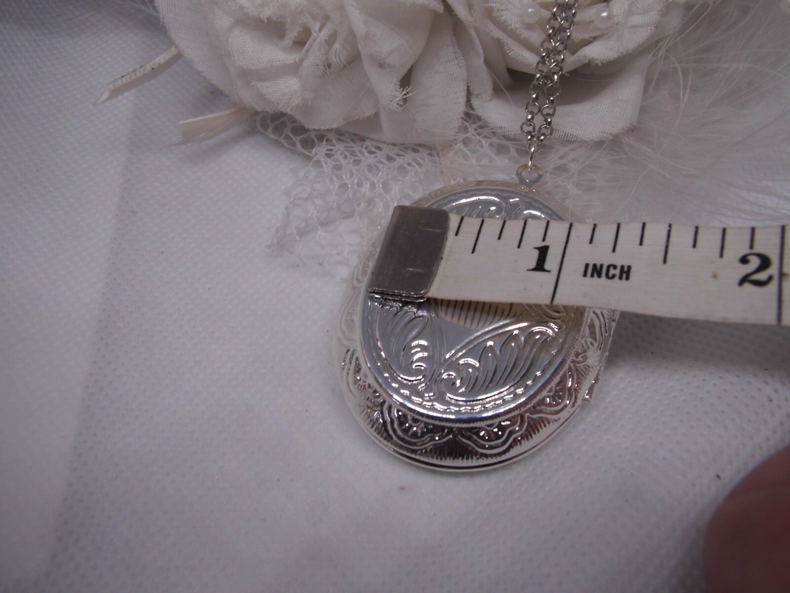 Horned Owl Barn Hoot Cameo PHOTO SILVER Necklace Locket PILL BOX Valentine’s Day