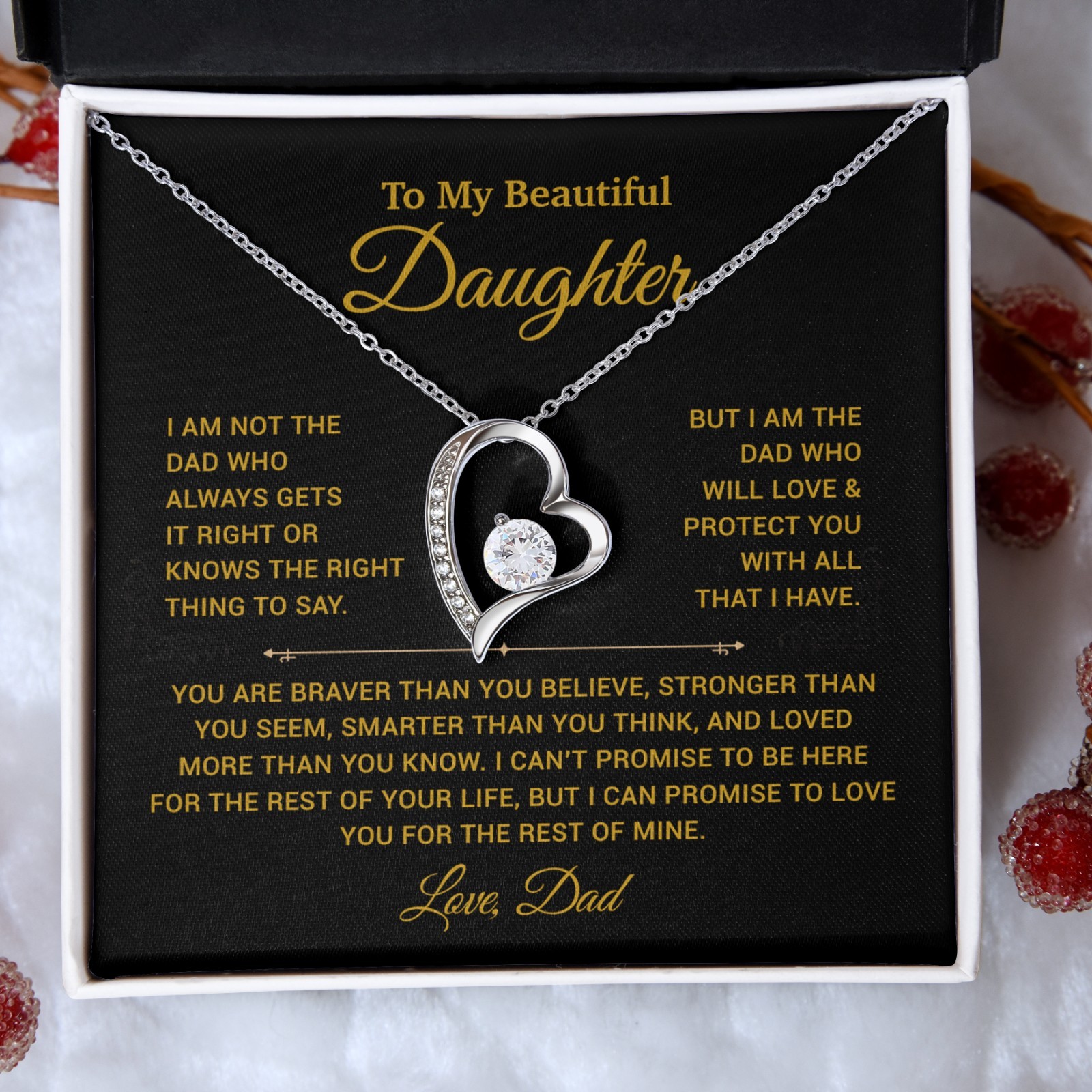 To My Daughter Necklace, Gift for Daughter from Dad, Father Daughter Necklace
