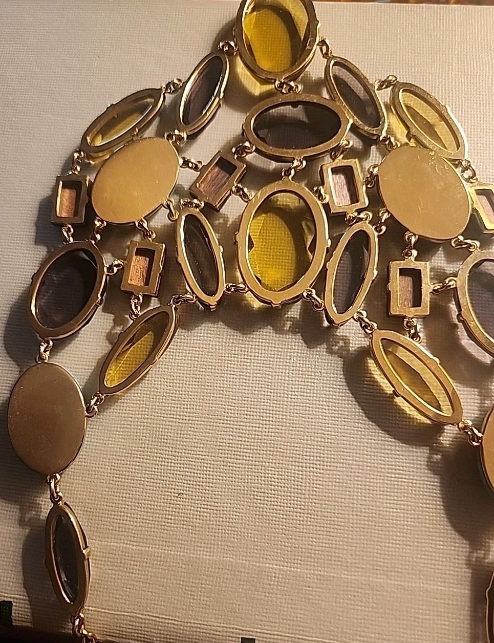 Kate Spade Vintage Neutral Crystal Mixed Cut Cluster Statement Necklace