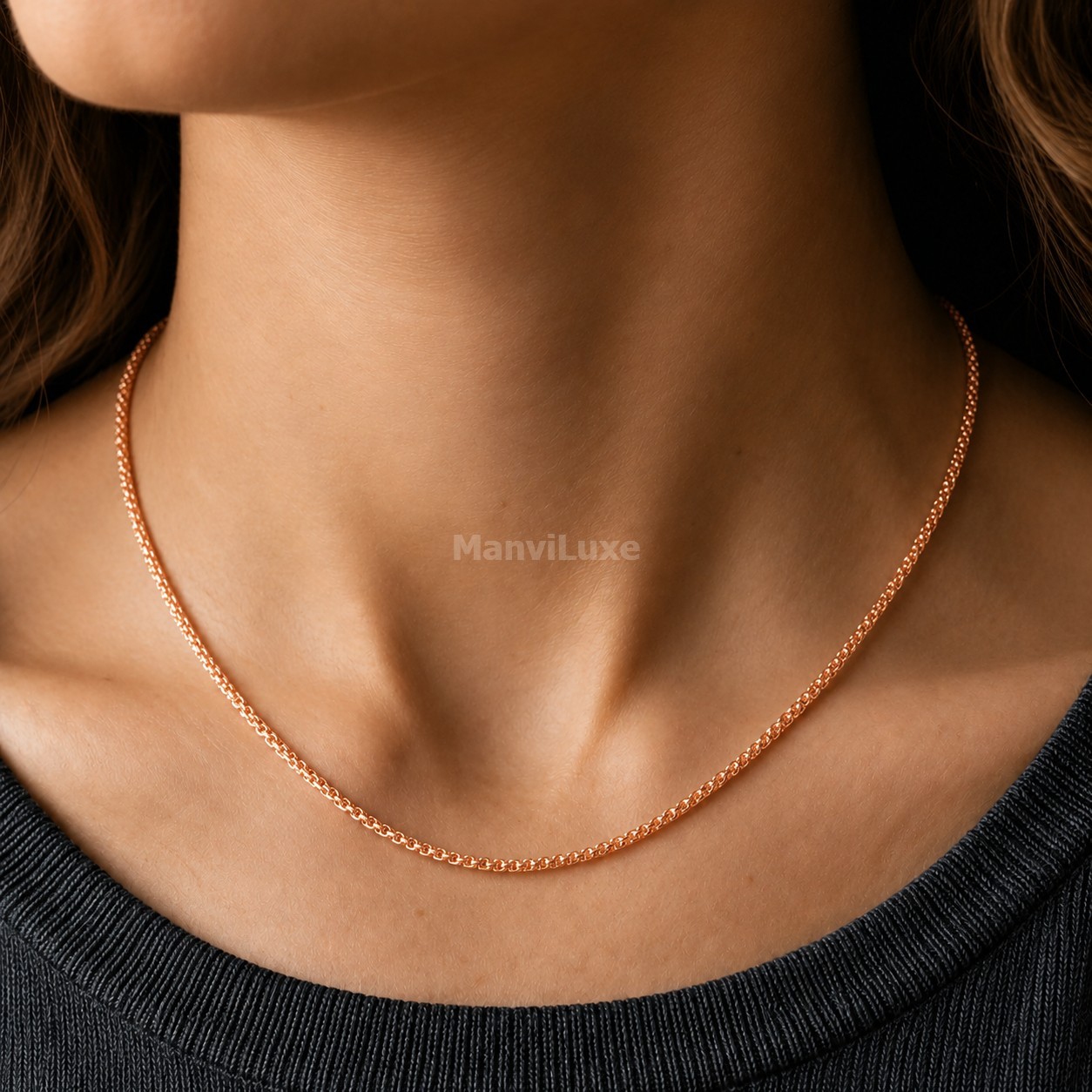20″ Premium Pure Copper Minimalist Woven Link Chain Necklace
