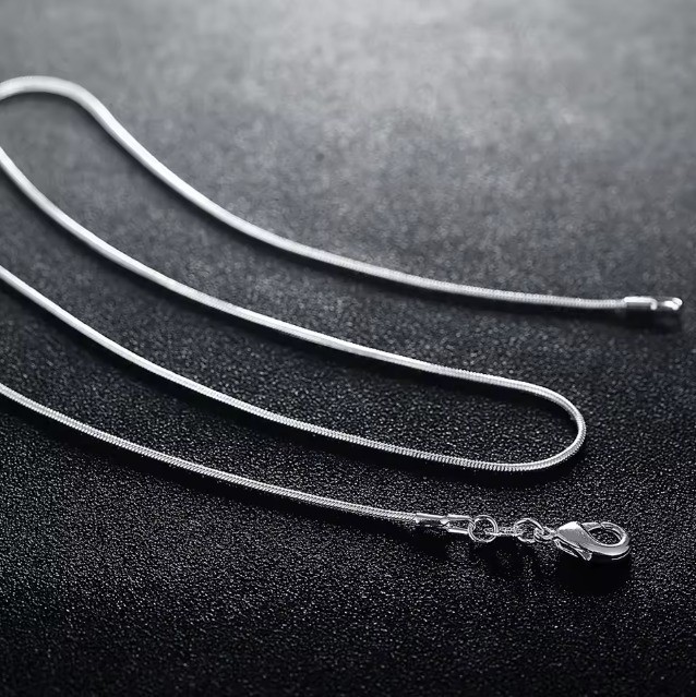 10PCS wholesale 925 sterling solid silver 1MM 16-30inch snake chain necklace
