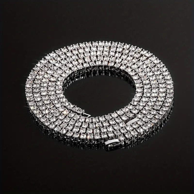 Iced 1 Row Lab Diamond Bling 4.5mm 8.5″ ~ 24″ Tennis Chain Bracelet Necklace