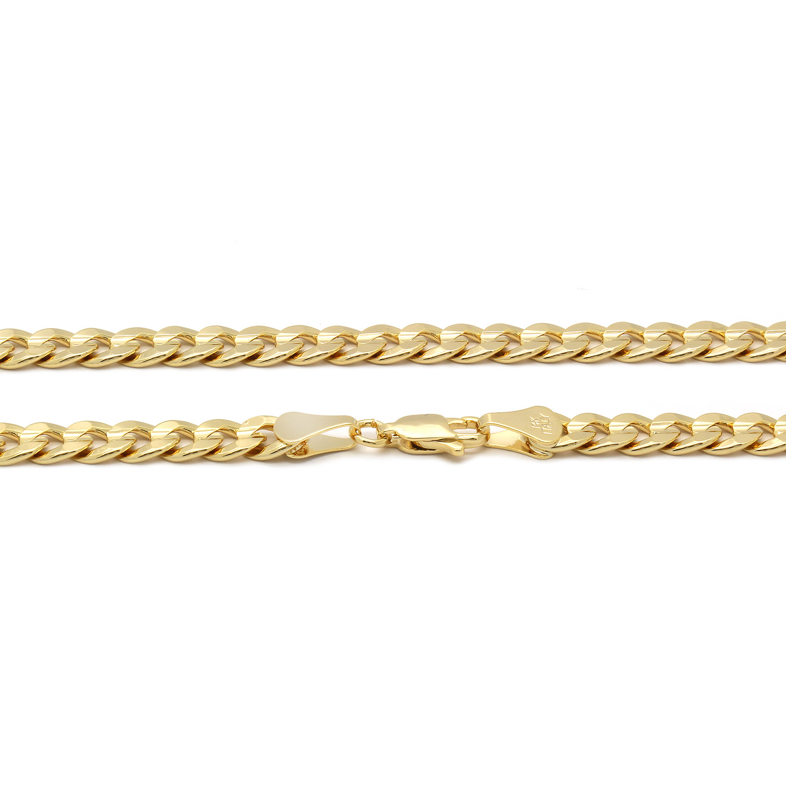 Men’s 18k Gold Plated Horseshoe Hip-Hop Pendant 6mm Cuban Chain Necklace