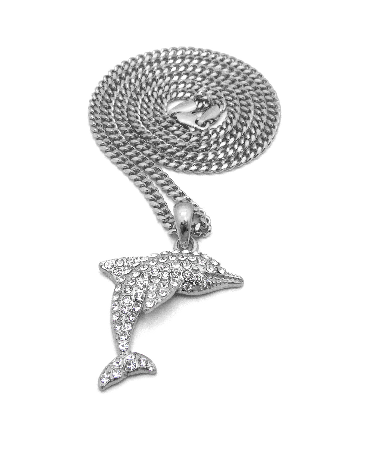 Iced YOUNG DOLPH Dolphin Pendant & 18″ 20″ 24″ Cuban Rope Box Chain Necklace