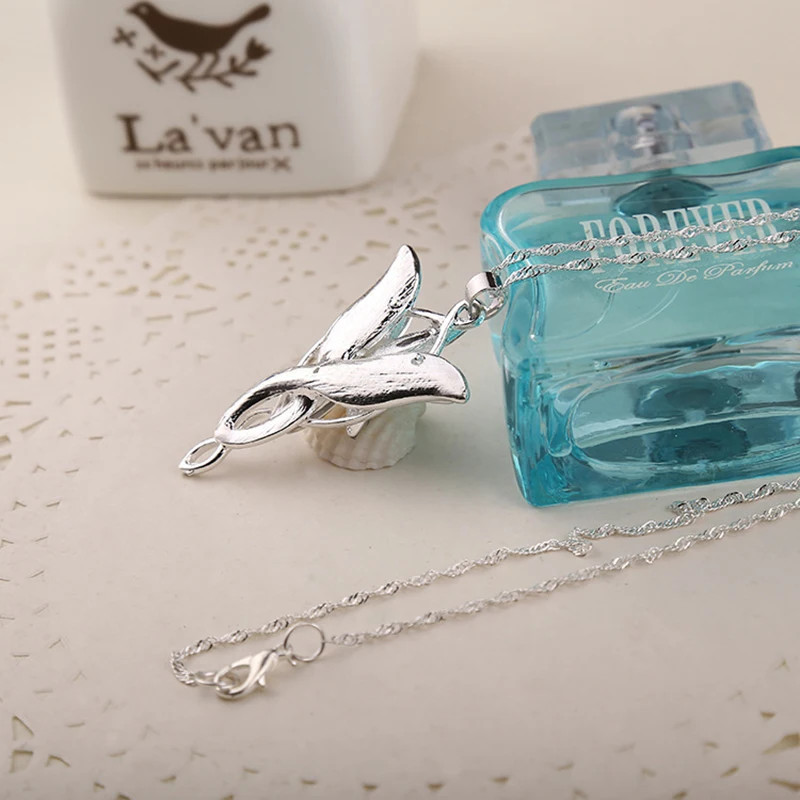 Arwen Evenstar Movie Necklace Silver Color Crystal Pendant Necklaces for Women G