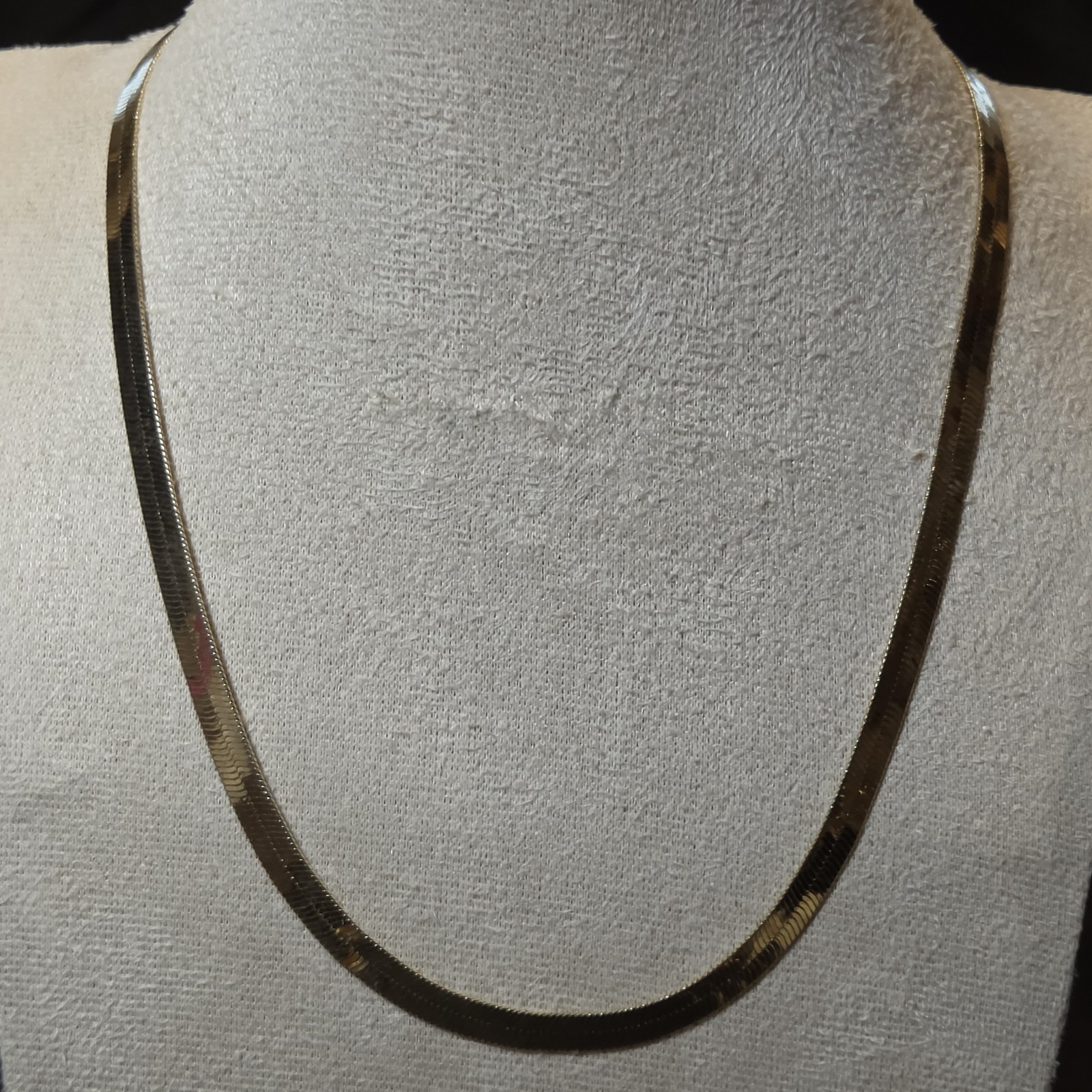 Elegant Gold-tone Herringbone Chain With Sleek, Polished Finish For Any Style