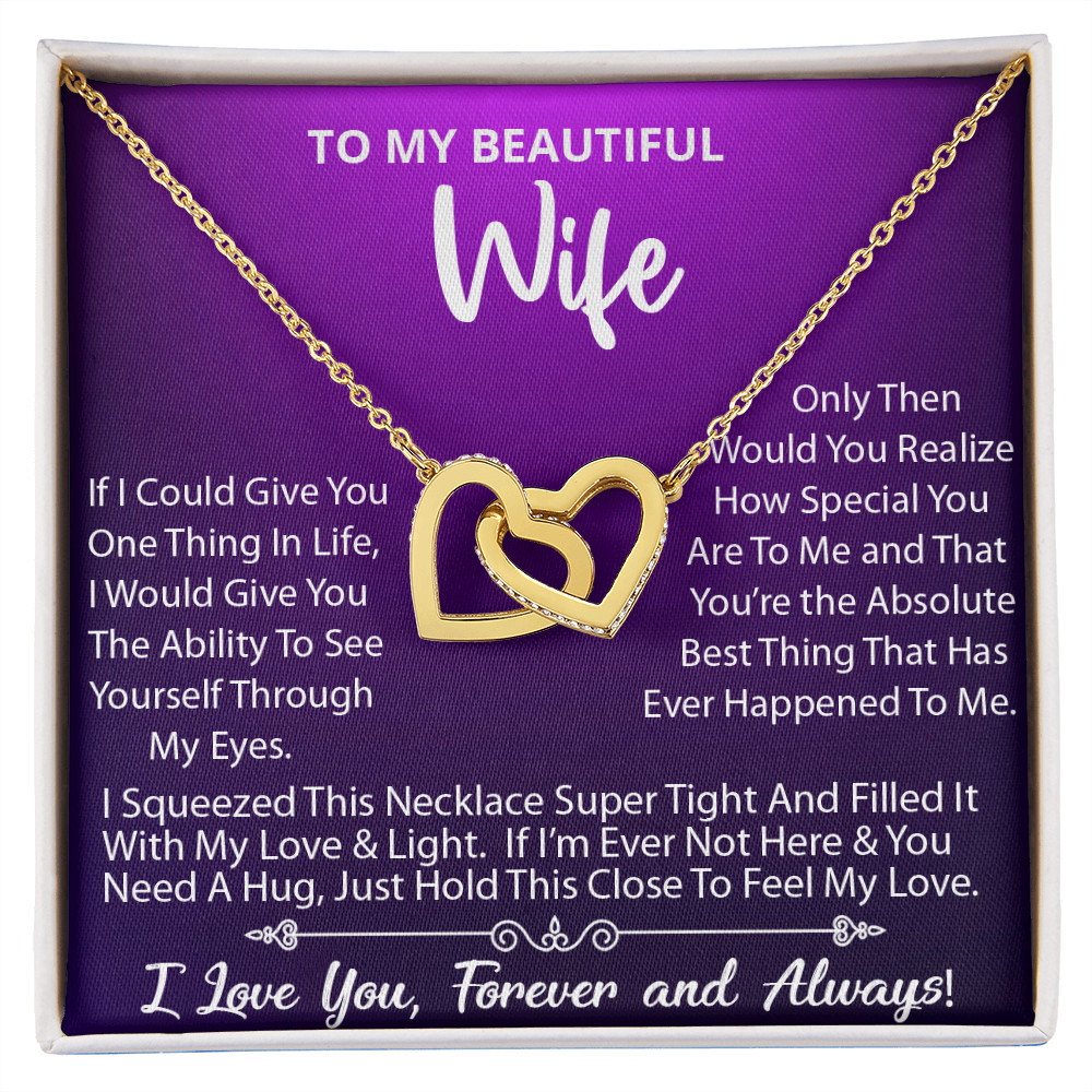 To My Wife Necklace, Wife Birthday Anniversary Gift, Heart Pendant Gift For Wife