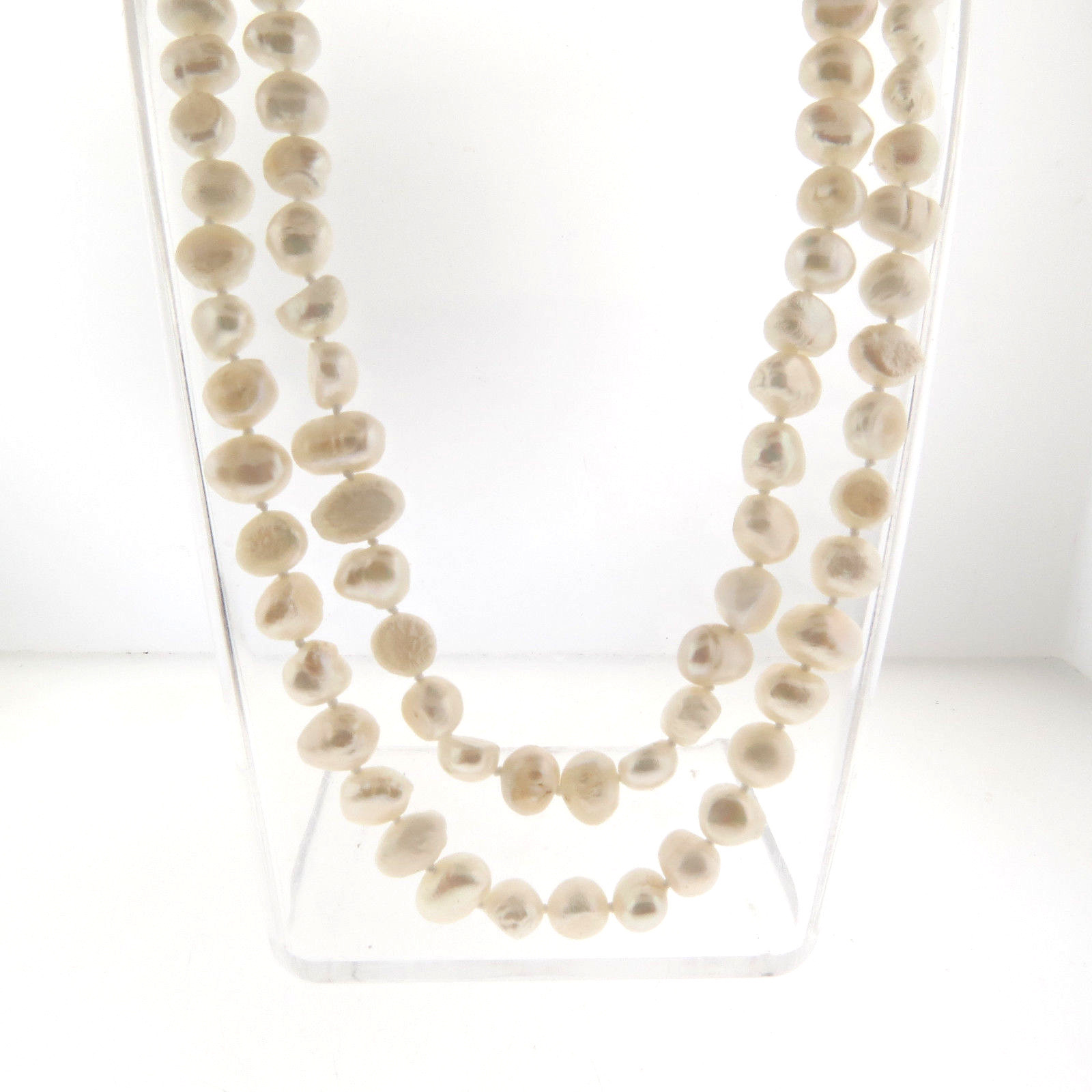 Fresh Water Cultured Baroque Pearl Necklace Knotted 8-10 mm 39 Inch