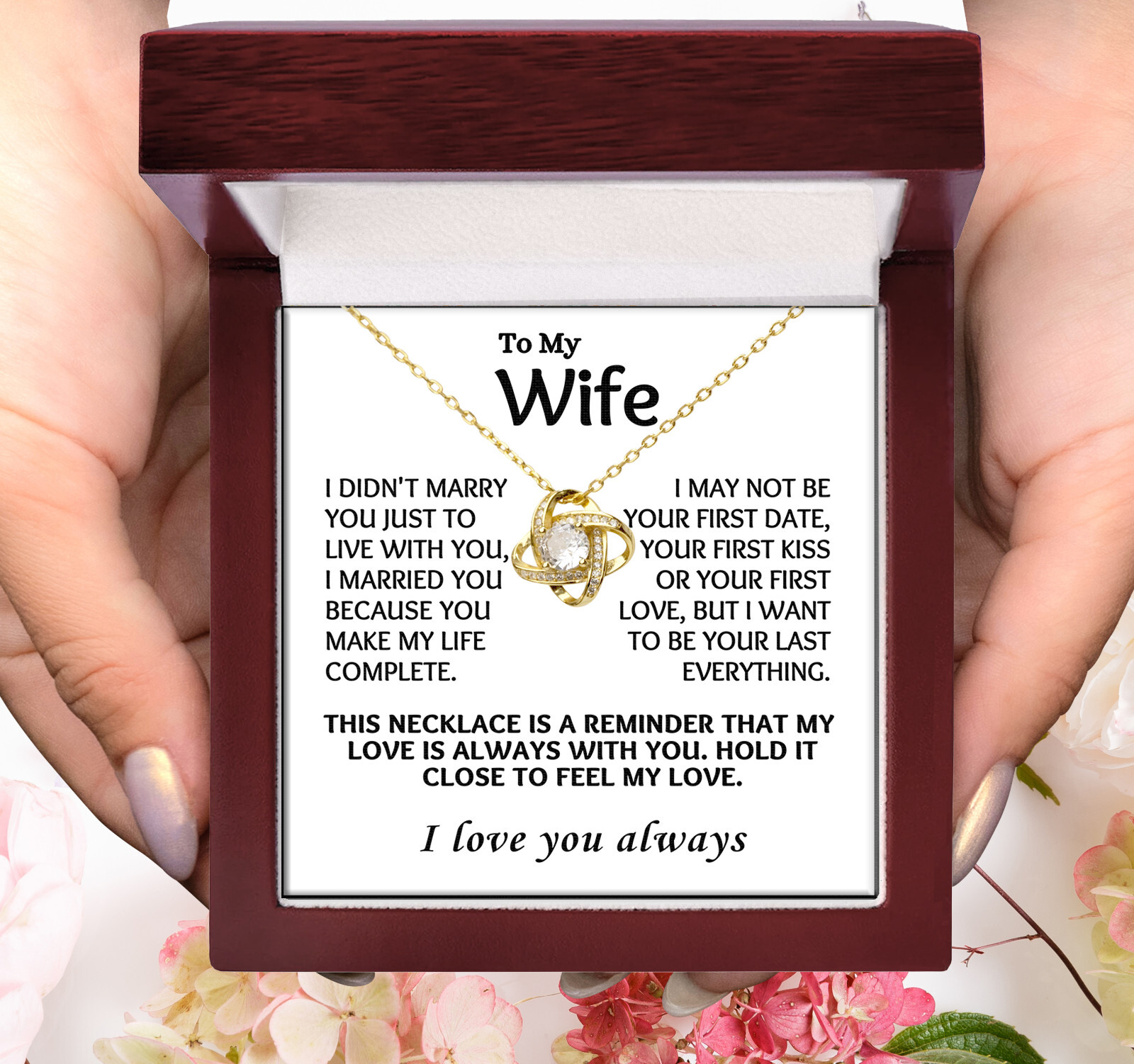 To My Wife Pendant Necklace Jewelry Gift For Women Birthday Anniversary Gift