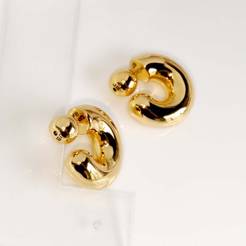 25mm Jenny Bird Puffy Statement Hoop Earrings Chic Women Party Vacation Jewelry