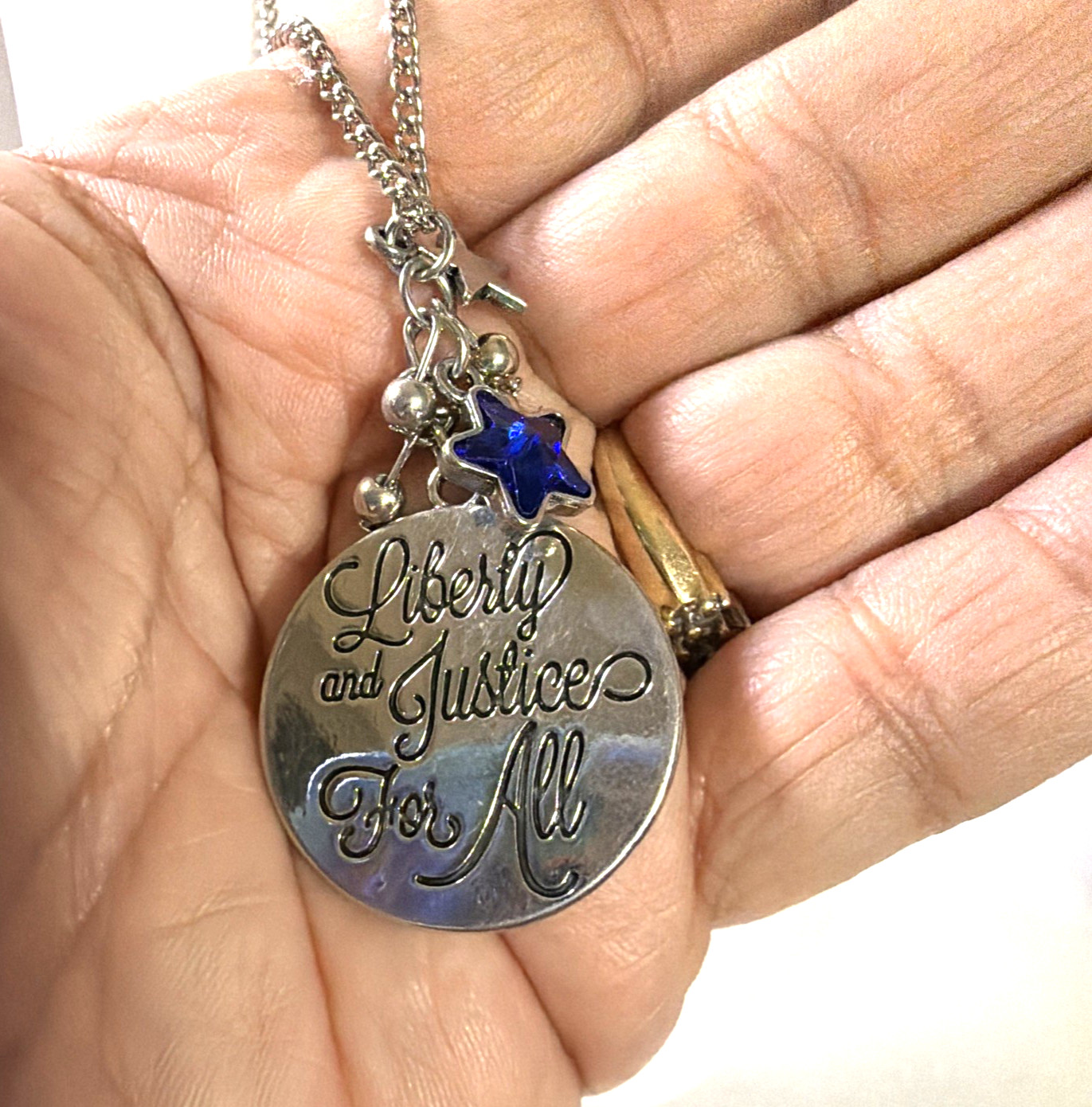 Paparazzi: Liberty and Justice For All – Extra Long Necklace Blue & Earrings Set