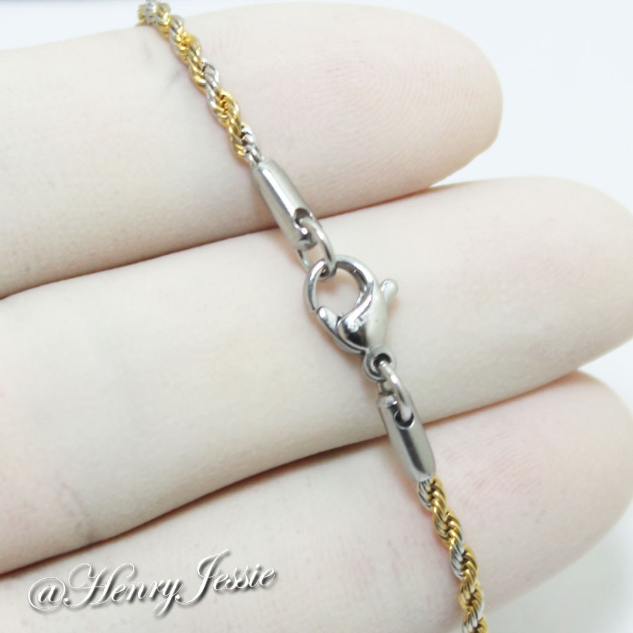 24″MEN Stainless Steel 1.5mm Silver/Gold Plated Rope Chain Zodiac Sign Pendant