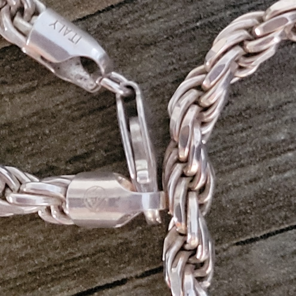 RARE HEAVY SOLID 925 SILVER ITALIAN ROPE CHAIN – 24″ / 5mm / 67g