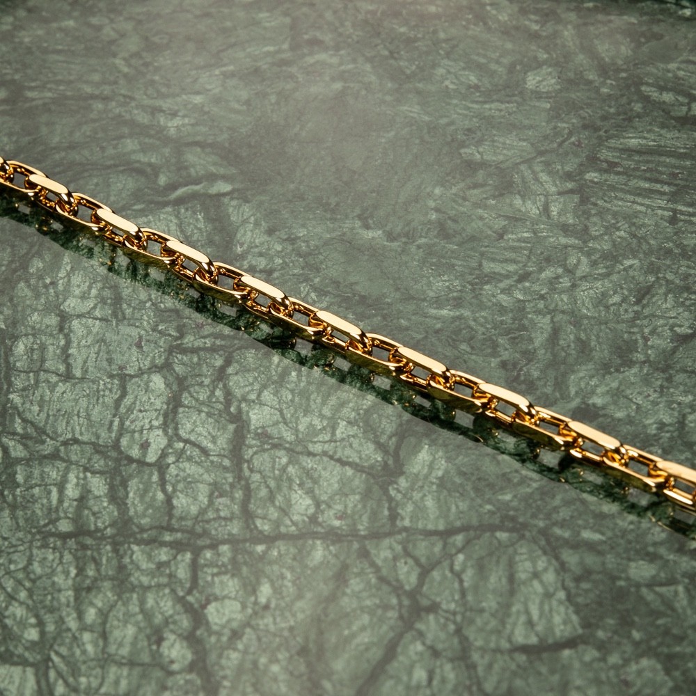 Solid Yellow Gold Plated 316 Stainless Steel 8MM Rolo Hermes Chain Necklace