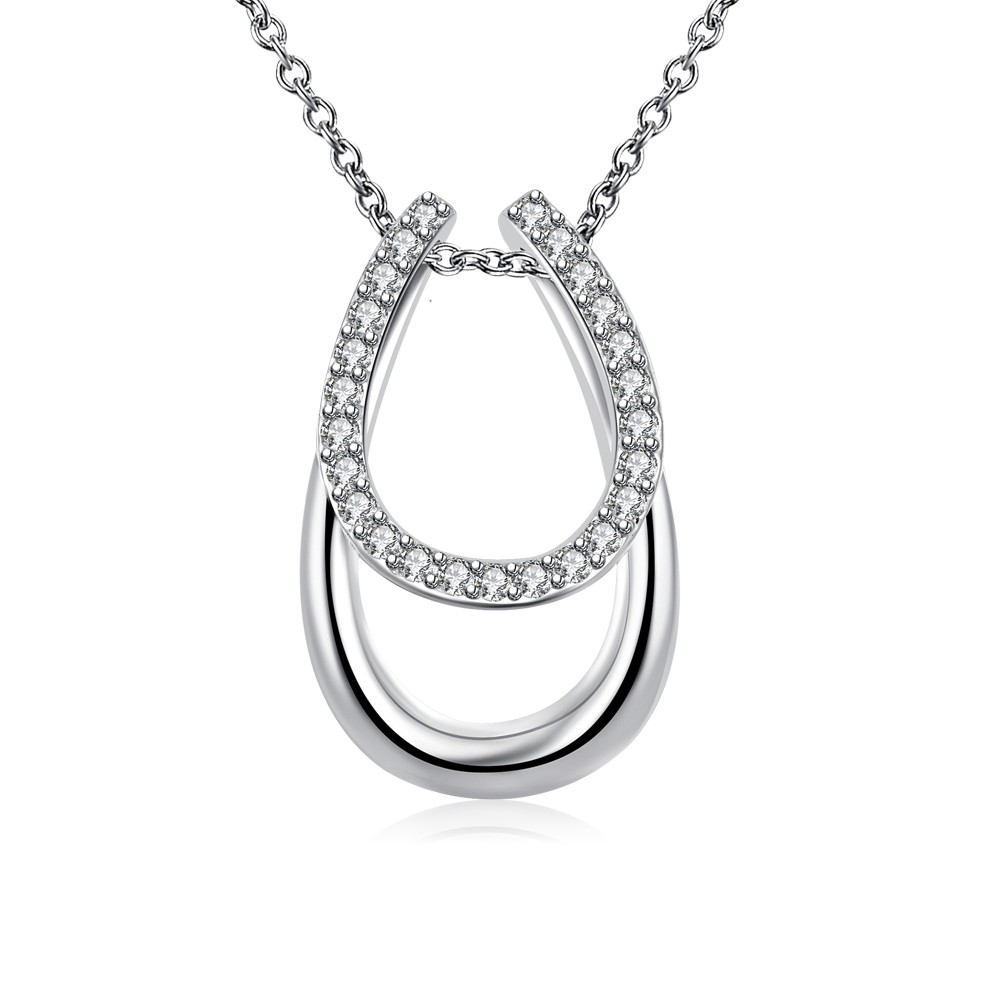 Elegant 925 Sterling Silver Filled Chic CZ Pendant Necklace N-A599 Gift Woman