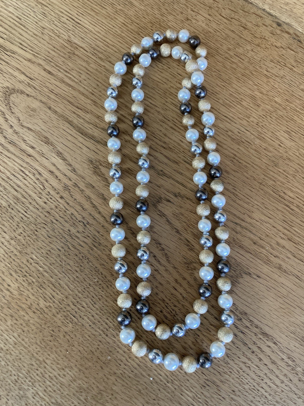 Vintage Genuine Pearls Crystal Beads Knotted Double Strands Necklace $300 New