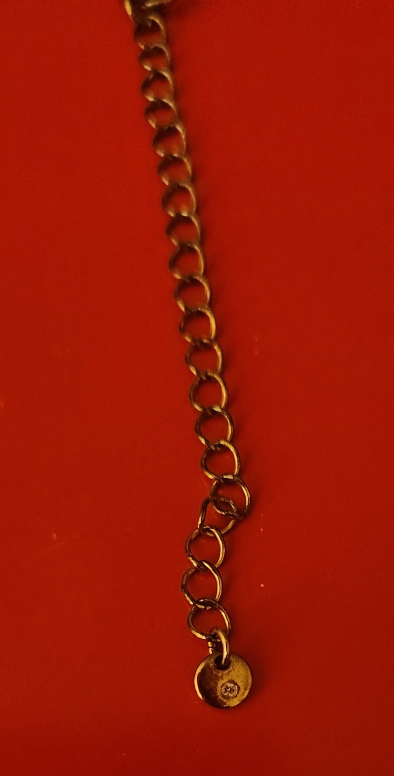 Vintage Gold Tone Bar Link Chain Necklace Oval Carnelian Cabachon Pendant/Brooch