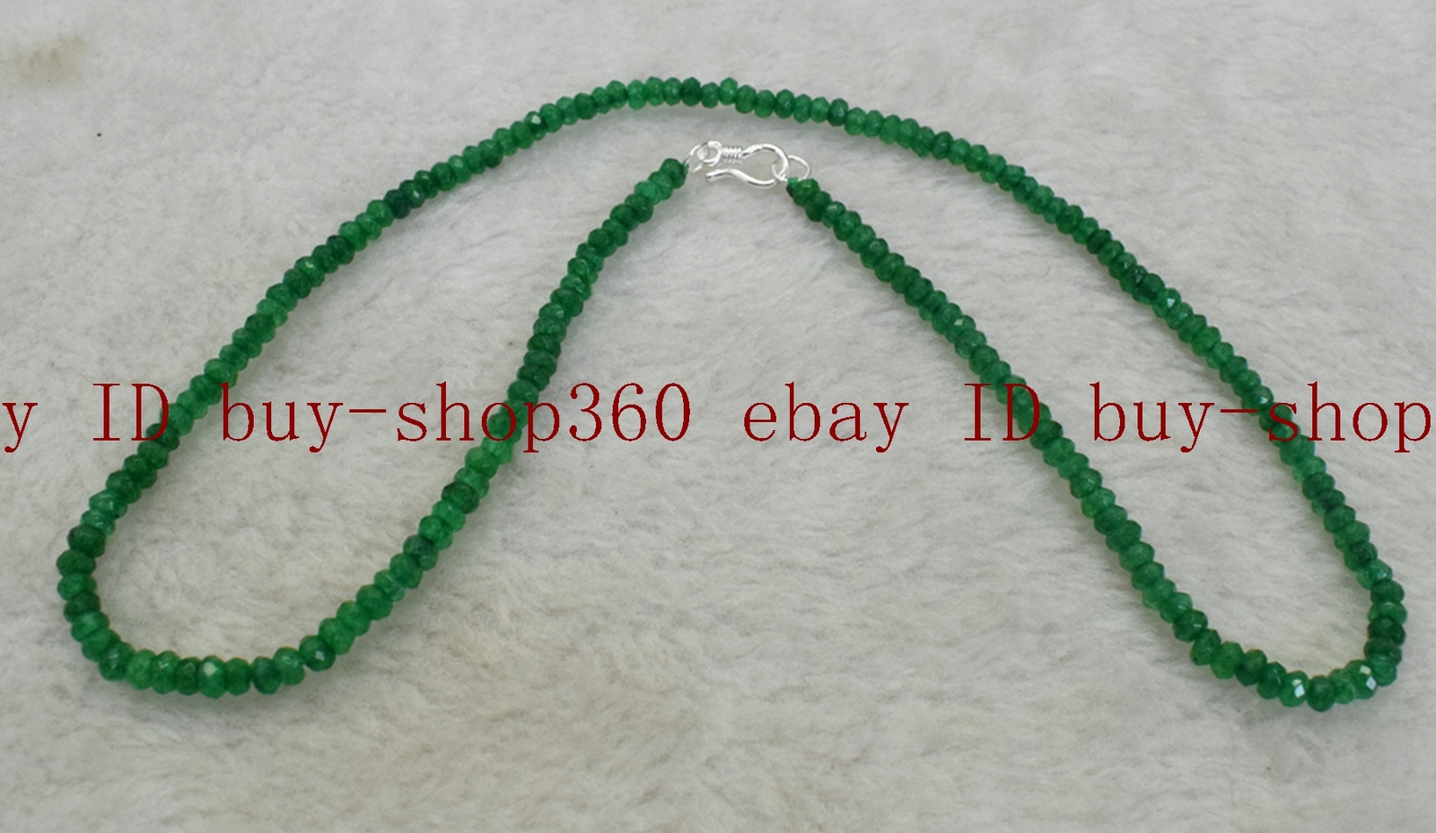 Wholesale Fine 2x4mm Gemstone Faceted Beads Necklace 925 Sterling Silver Clasp