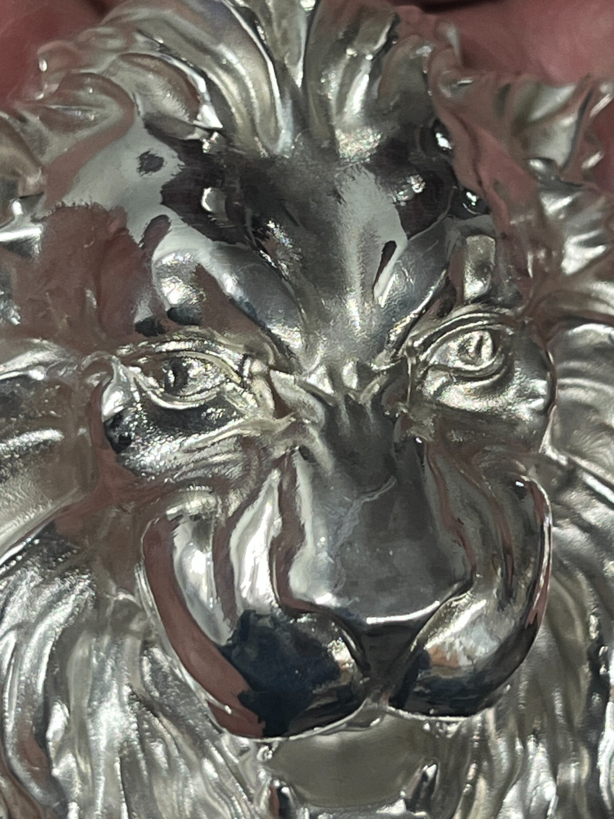 136 grams Lion head King Pendant Charm Sterling Silver .925 heavy 3.75″ Large