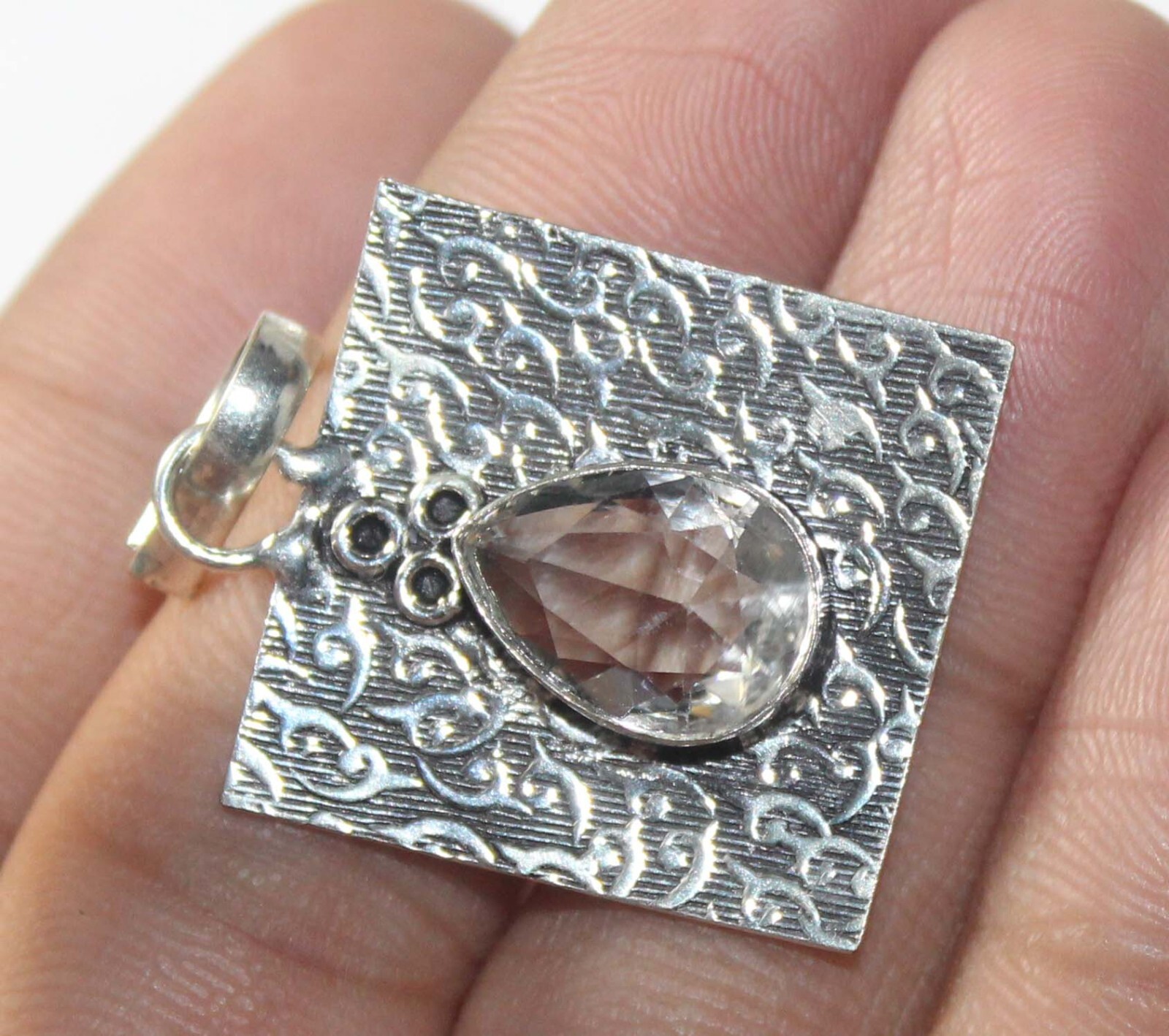 Hydro Crystal Pear Shape Gemstone Handmade Pendent Jewelry Pendant Size 1.5 Inch