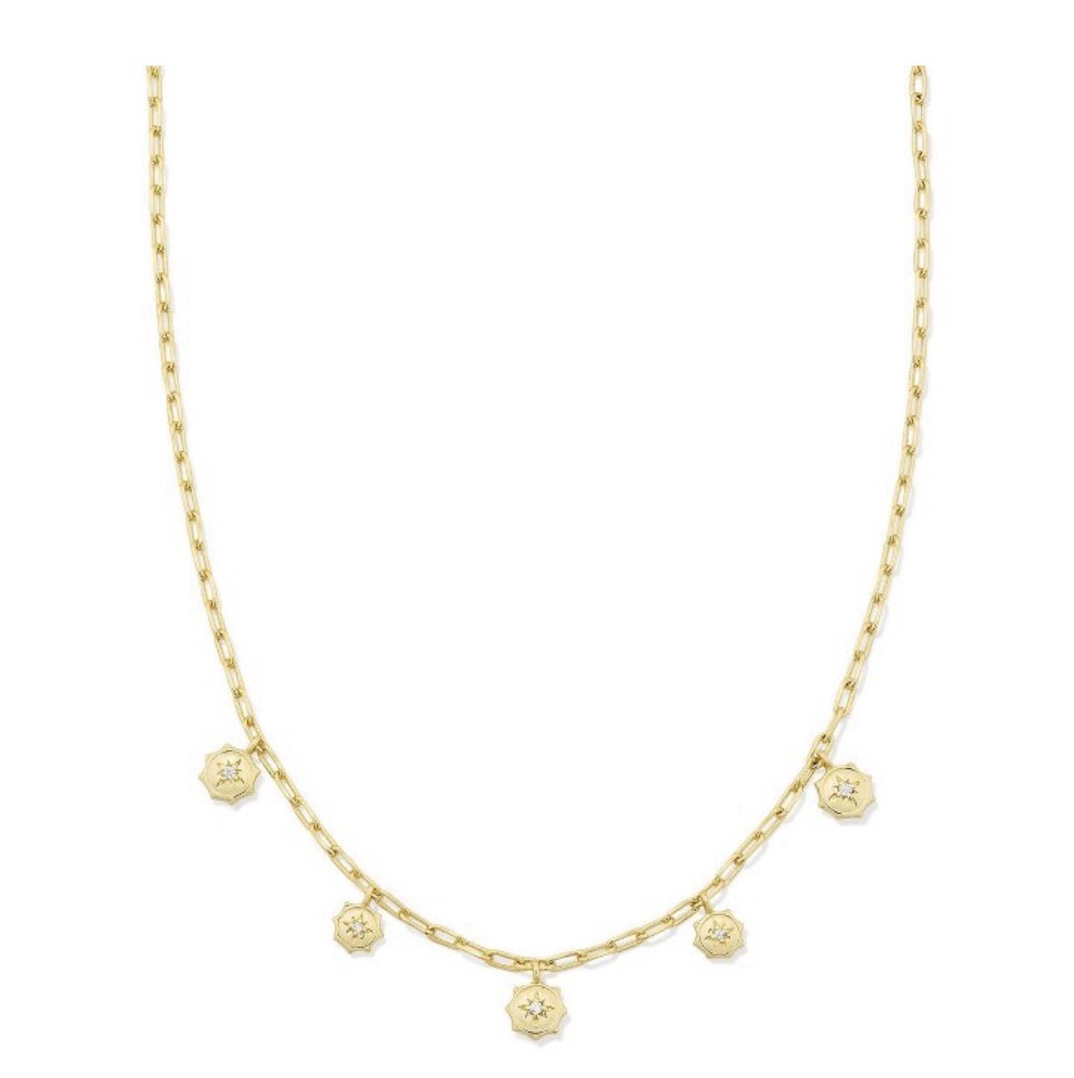 Kendra Scott Marie Strand Necklace – Gold/White Cz One Size