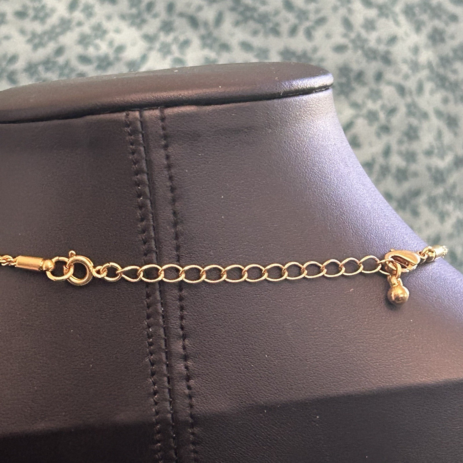Avon Gold Plated Square Pavé Rhinestone Pendant Rope Chain Necklace, Signed