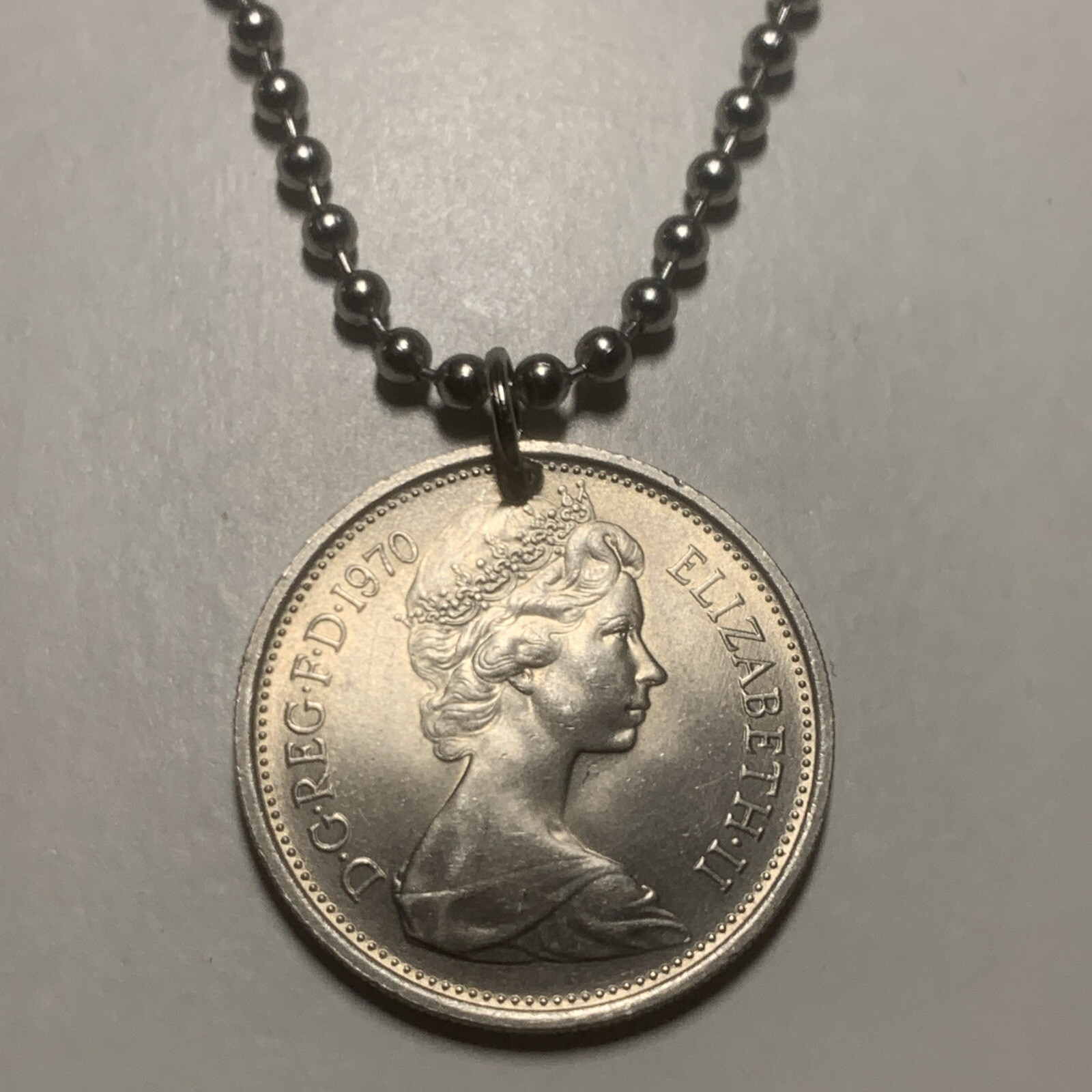 UK Scotland 5 New Pence Coin Pendant – The Badge of Scotland. CHOOSE DATE. A1