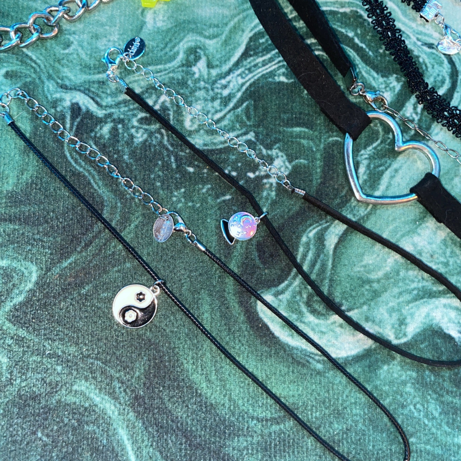 8 Chokers (4 lace-like, 2 string with pendants, 2 chains)