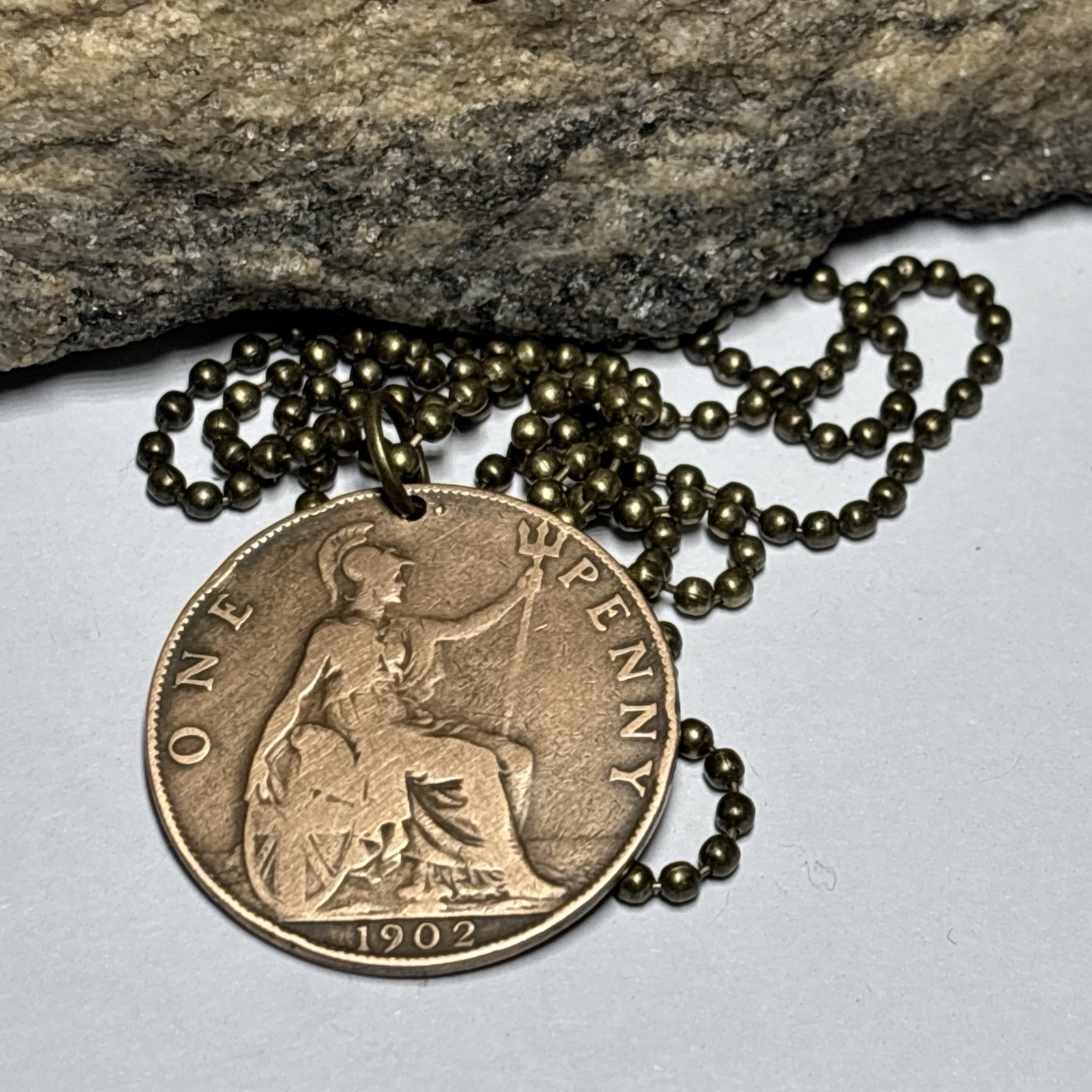 1902 UK Real Circulated Antique Large Coin Pendant. King Edward VII. Great 🎁