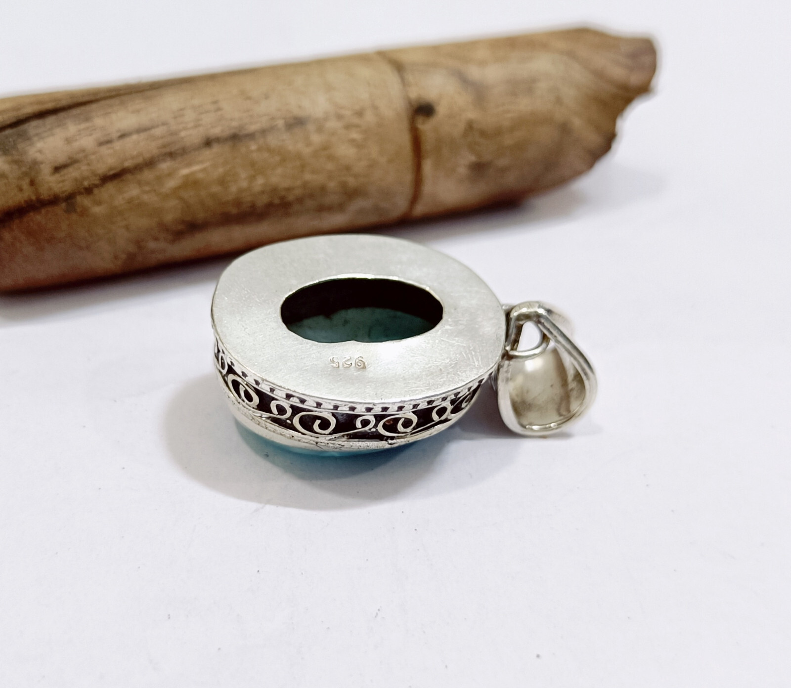 Larimar Handmade Designer pendant 925 Sterling Silver Women Jewelry Gift