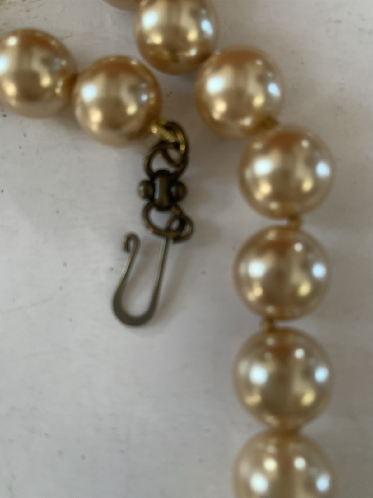 Heidi Daus Necklace Crystal Sunflower Y-Drop Champagne Faux Pearls Excellent
