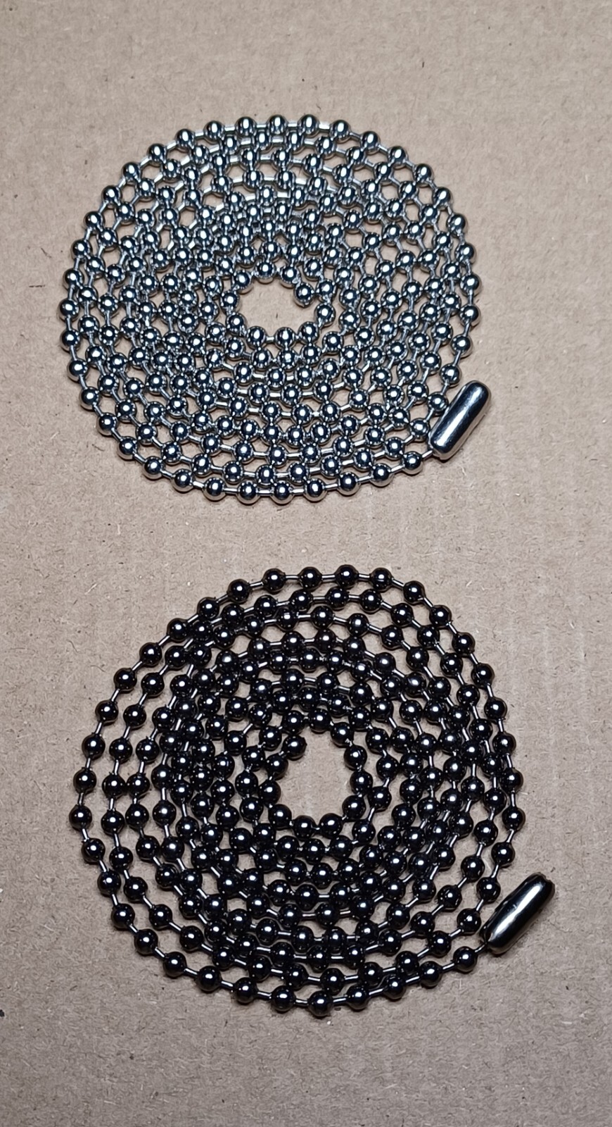 30″ Gun Metal Black & 30″ Stainless Steel 2.4mm Ball Bead Military Dog Tag Chain