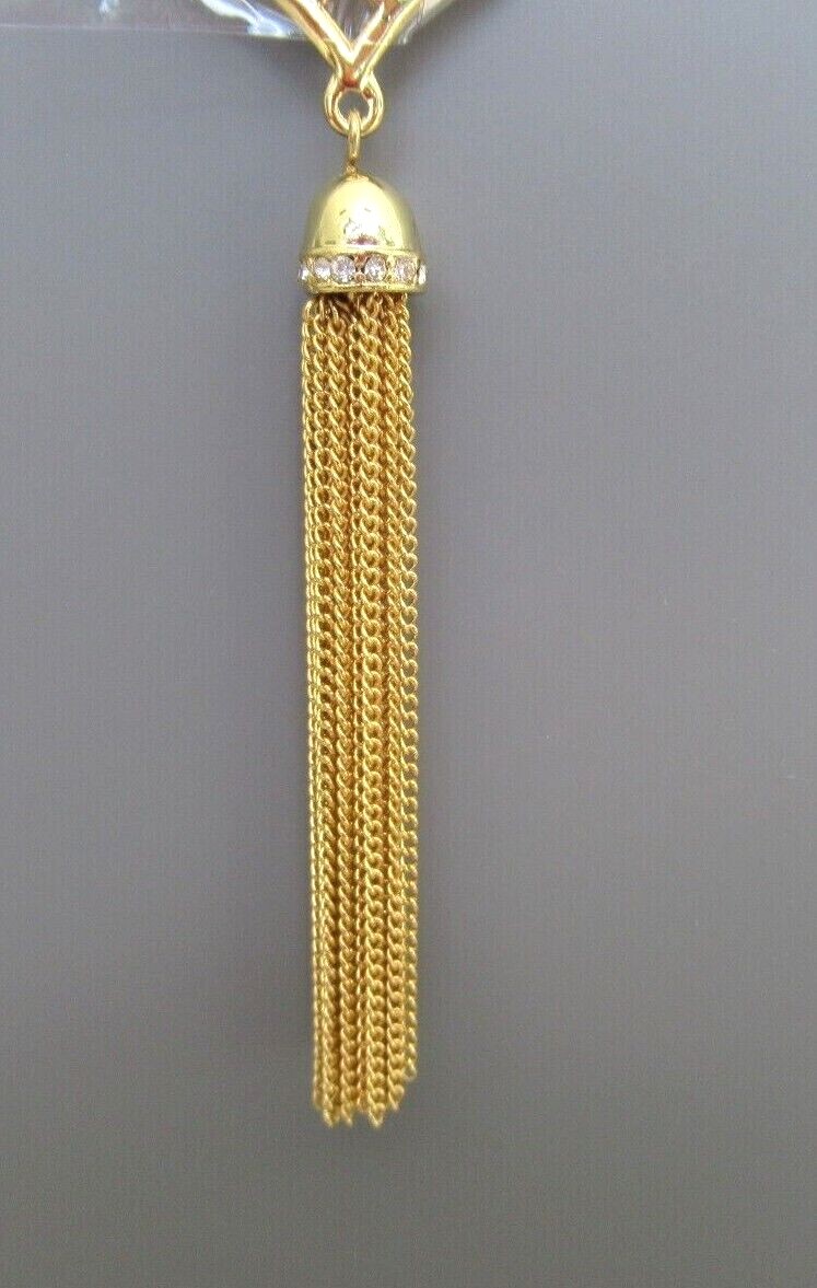 Vera Bradley Women’s Pendant W/ Tassel Necklace, Gold Tone, One Size 31″ L NWT