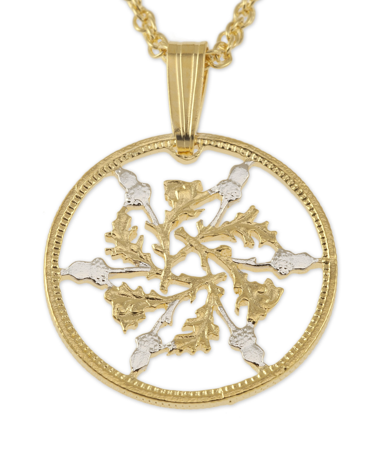 Great Britain Pendant & Necklace British 6 Pence Hand Cut, 3/4″ diameter, # 129