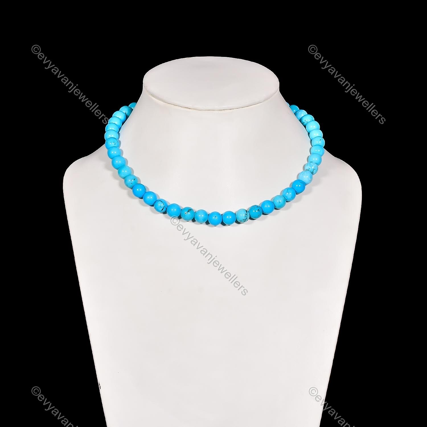 Tibetan Turquoise Gemstone 925 Silver Beaded Adjustable Necklace For Girls