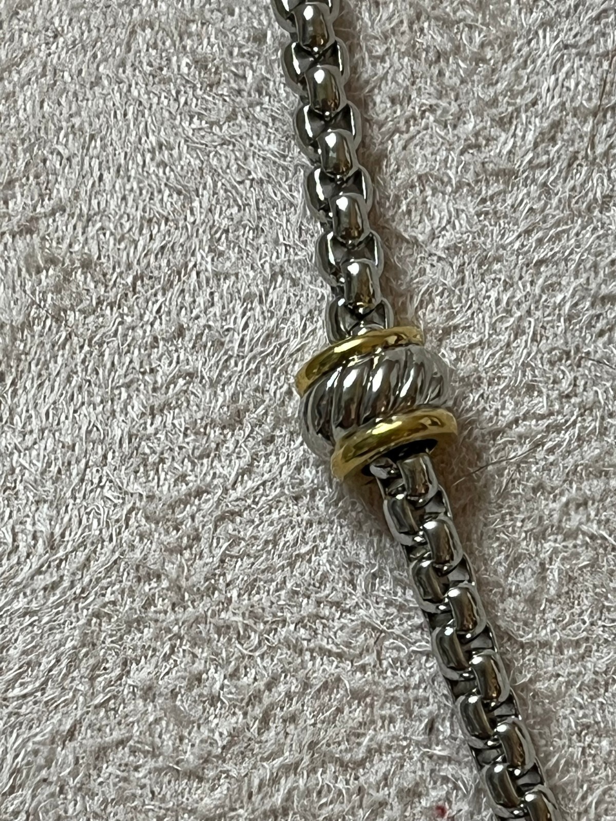 Two-Tone Silver and Gold Tone Necklace with Matching Earrings Set