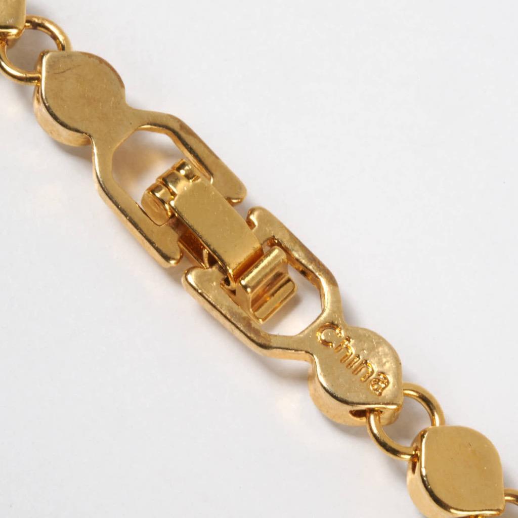 Gold Tone Colorless Stone Extra Long Sparkling Rhinestone Tennis Necklace 50″l
