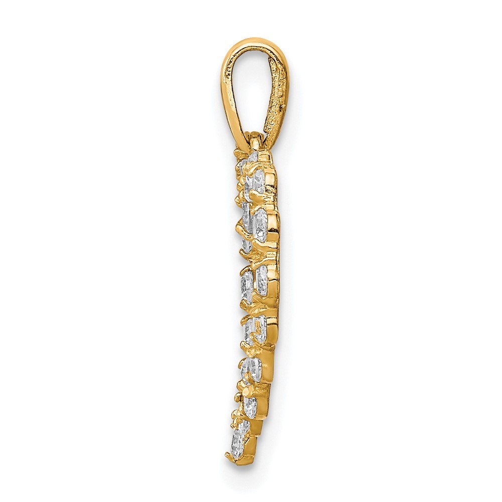 10K Yellow Gold Cubic Zirconia Heart Shape Charm Pendant 0.48g