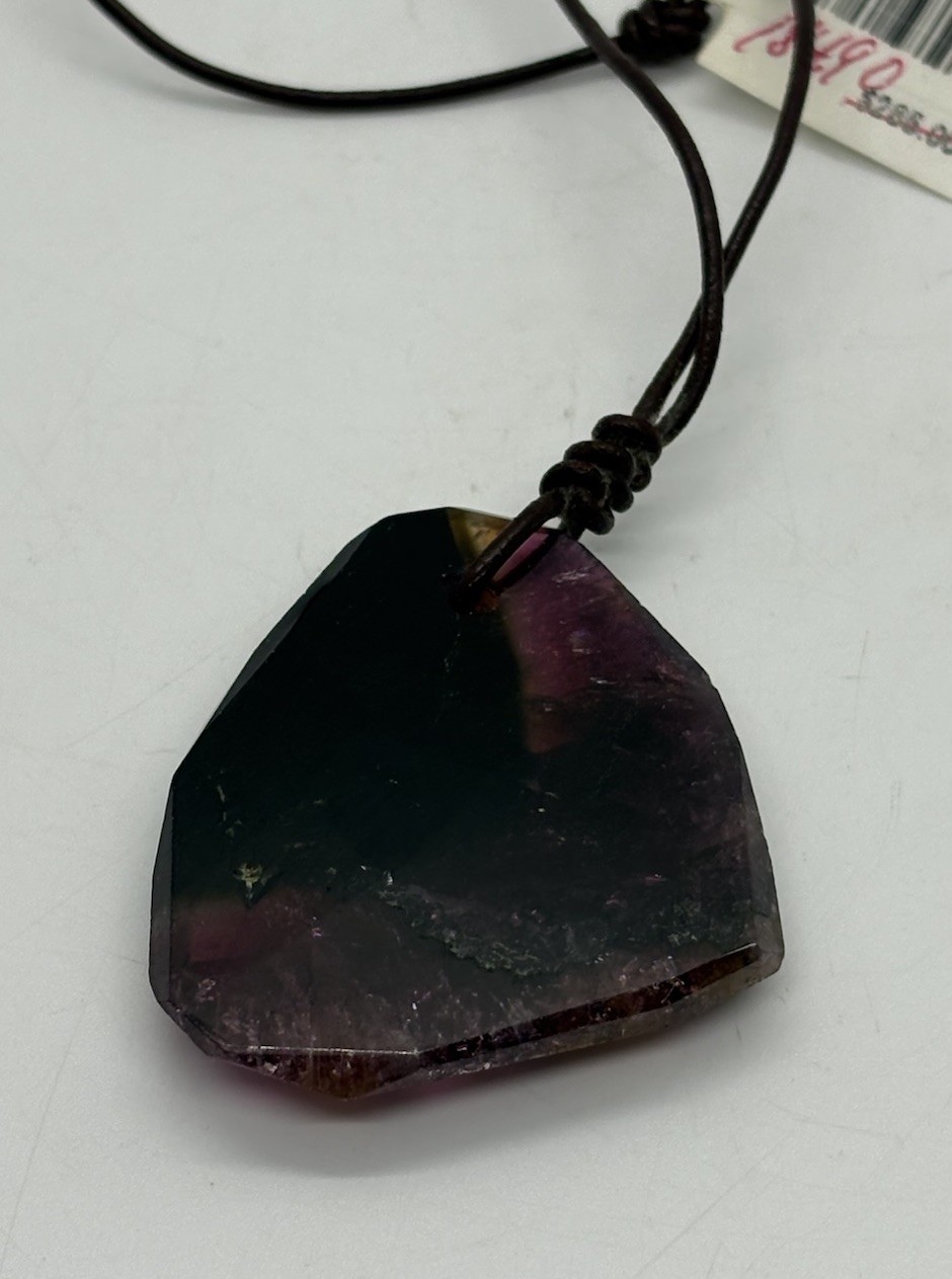 Chan Luu Necklace Natural Bi-Color Tourmaline Pendant Artisan Signed Jewelry NWT