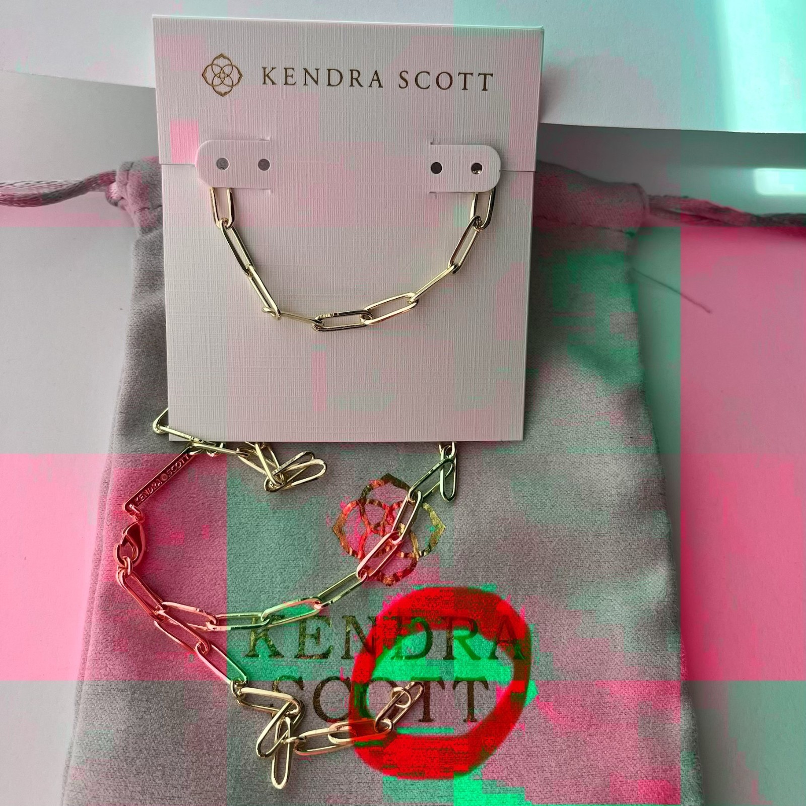 ✨Defective Kendra Scott Courtney Paperclip Necklace Fashion Jewelry Gold New ✨