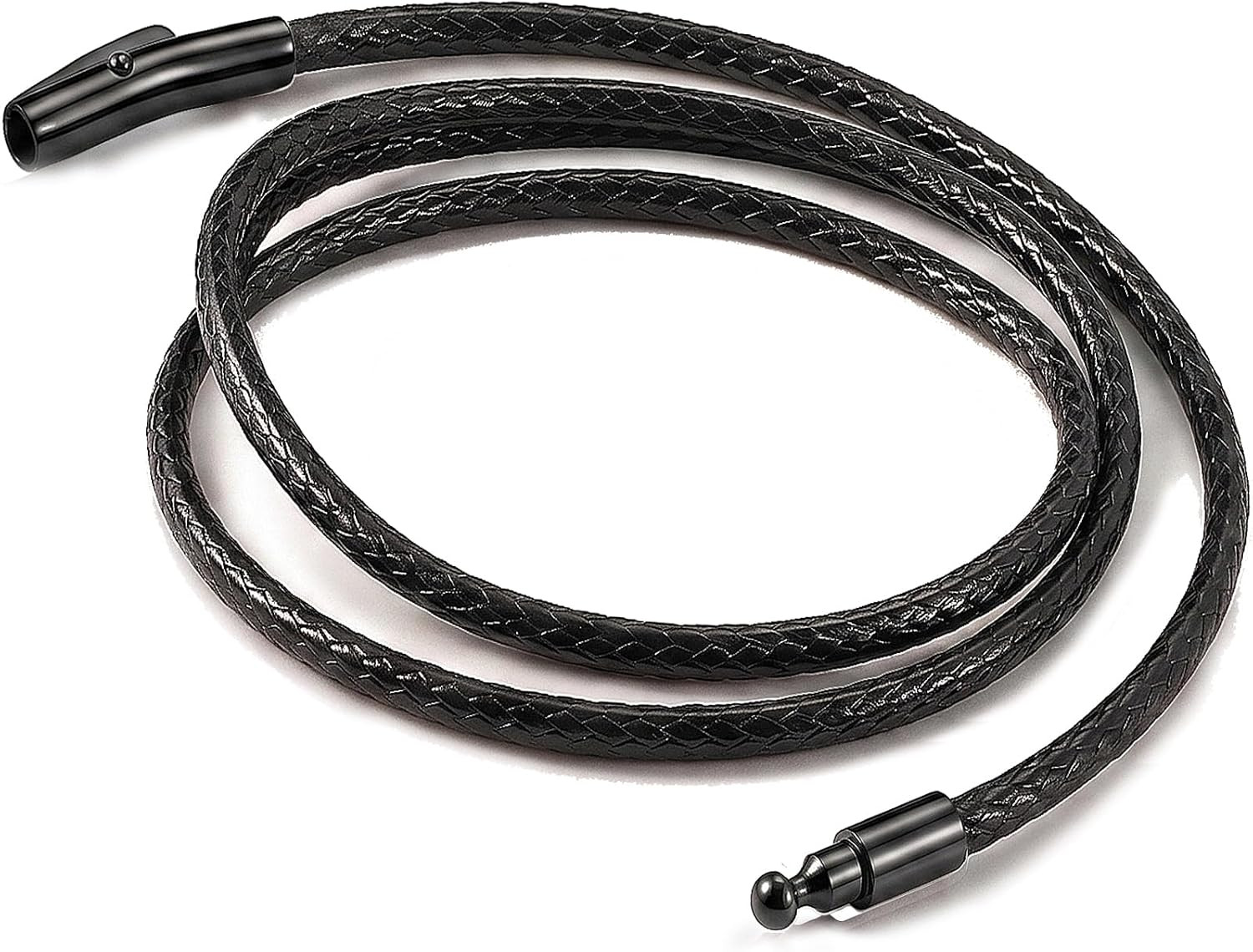 Durable 2/3/4/5MM Width Waterproof Comfortable Braided Leather Chain Cord with S